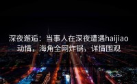 深夜邂逅:当事人在深夜遭遇haijiao动情,海角全网炸锅,详情围观