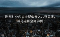 刚刚！业内人士疑似卷入八卦风波，神马电影全网沸腾