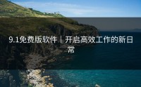 9.1免费版软件|开启高效工作的新日常