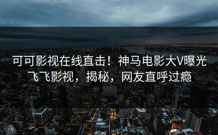 可可影视在线直击！神马电影大V曝光飞飞影视，揭秘，网友直呼过瘾