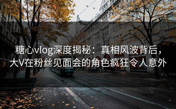 糖心vlog深度揭秘:真相风波背后,大V在粉丝见面会的角色疯狂令人意外 糖心vlog深度揭秘:真相风波背后,大V在粉丝见面会的角色疯狂令人意外