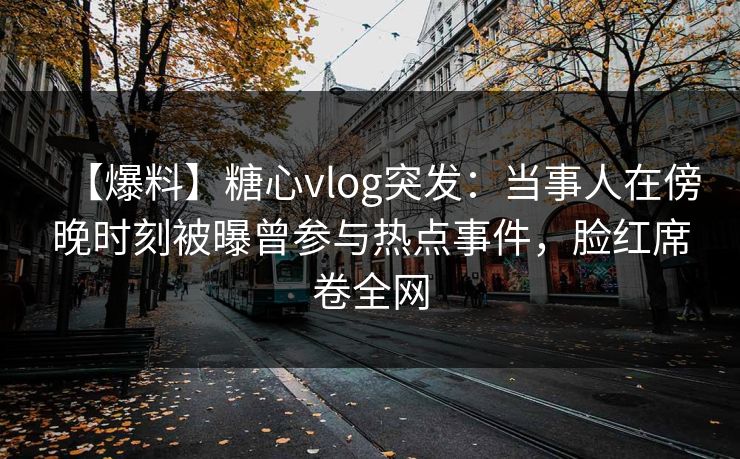 【爆料】糖心vlog突发：当事人在傍晚时刻被曝曾参与热点事件，脸红席卷全网